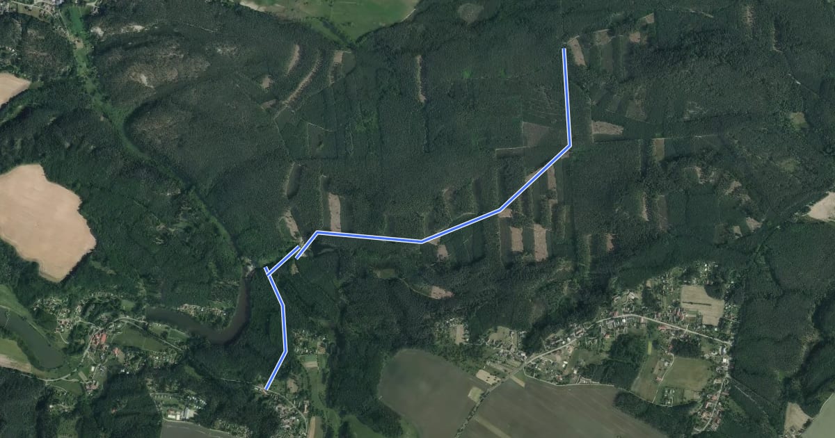Маршрут 4014 Na Branžežské cestě - Čížovka на спутниковом снимке