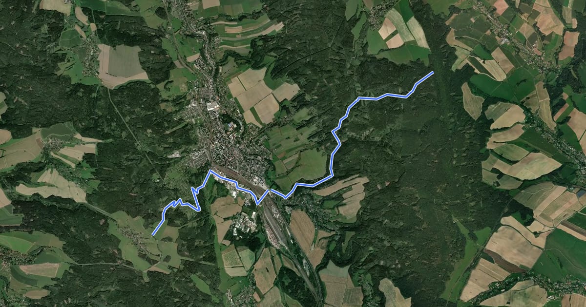 Маршрут 4050 Kozlov - Třebovské stěny на спутниковом снимке