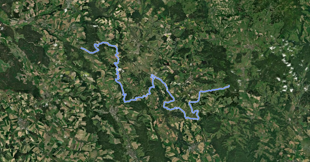 Маршрут 4072 [M] Potštejn - Čenkovice на спутниковом снимке
