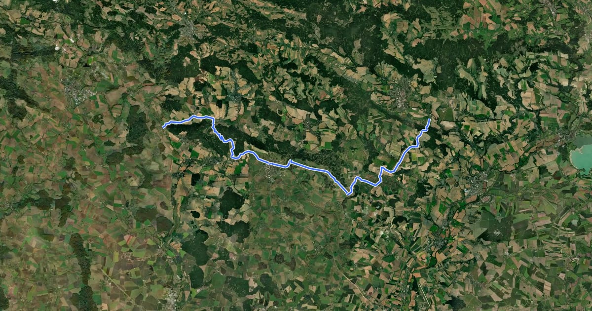 Маршрут 4085 Žireč - Hořice - Konecchlumí 41km на спутниковом снимке