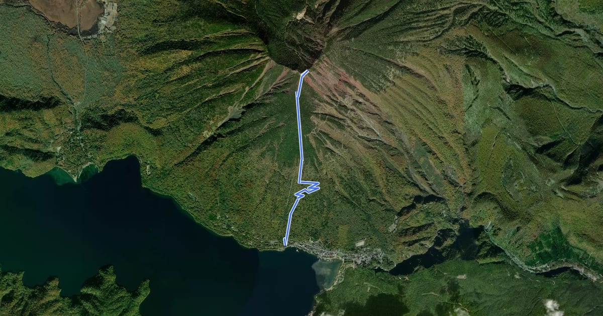 Маршрут 男体山表登山道 на спутниковом снимке