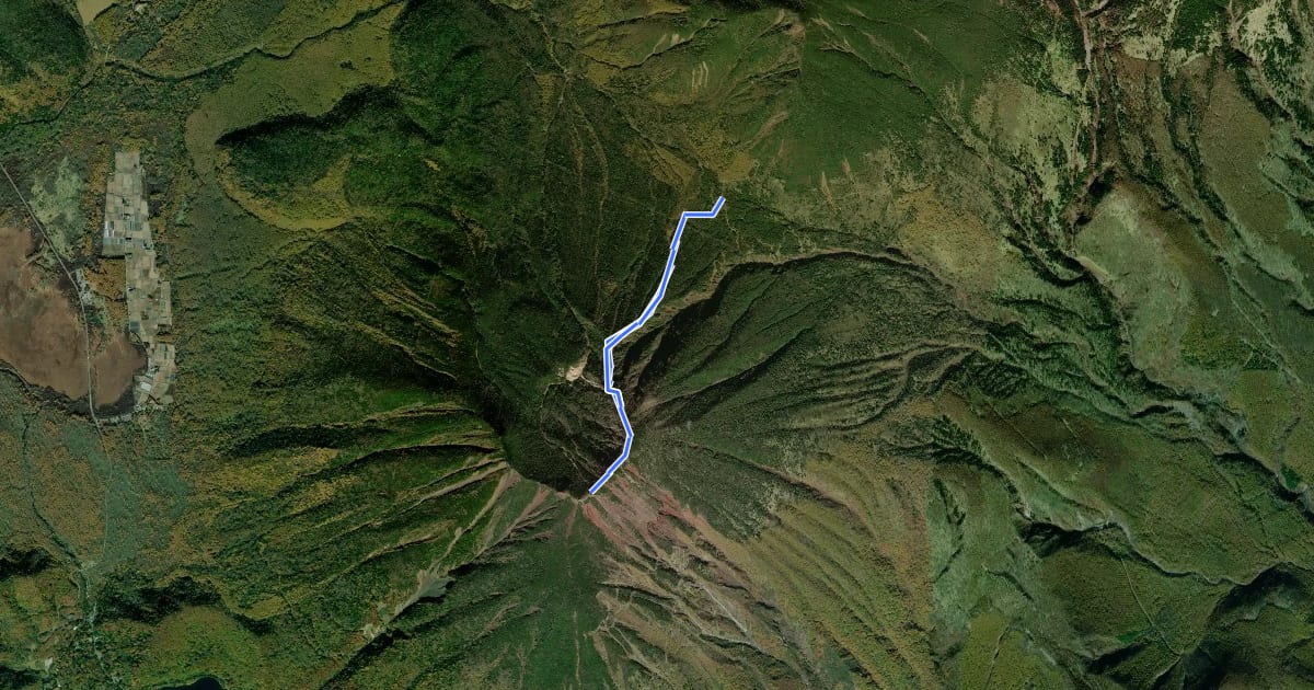 Маршрут 男体山志津登山道 на спутниковом снимке