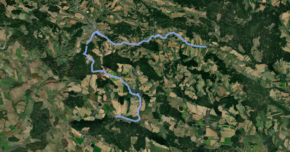Маршрут 4096 Horní Brusnice - Šárovcova Lhota на спутниковом снимке