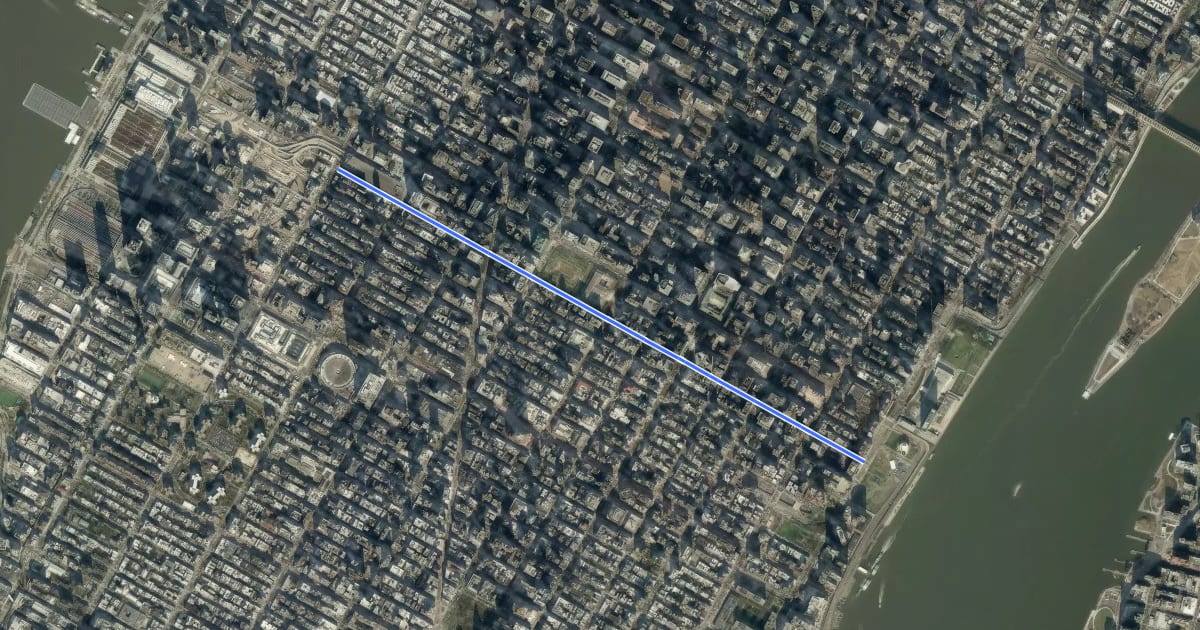 Маршрут 40th Street на спутниковом снимке