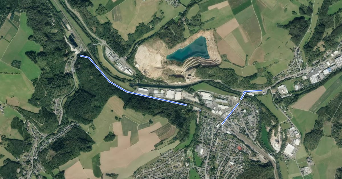Маршрут (41) Lennestadt-Trockenbrück - (46) Attendorn-Borghausen на спутниковом снимке