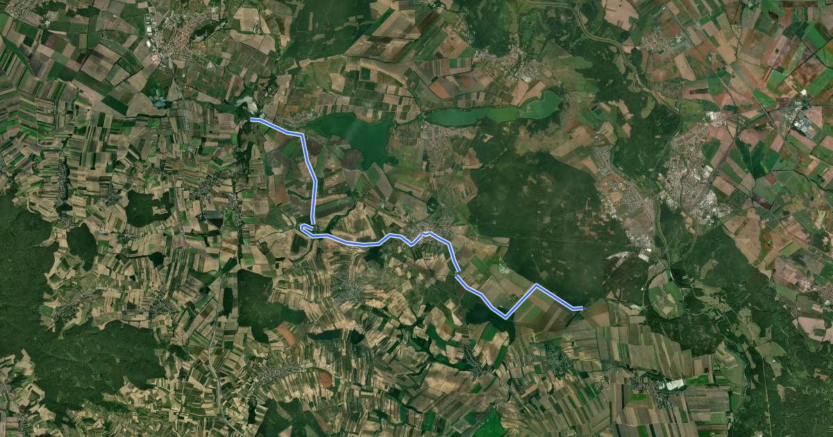 Маршрут 411 Sedlec, rozc. - Valtice - Reinthal CZ/AT на спутниковом снимке