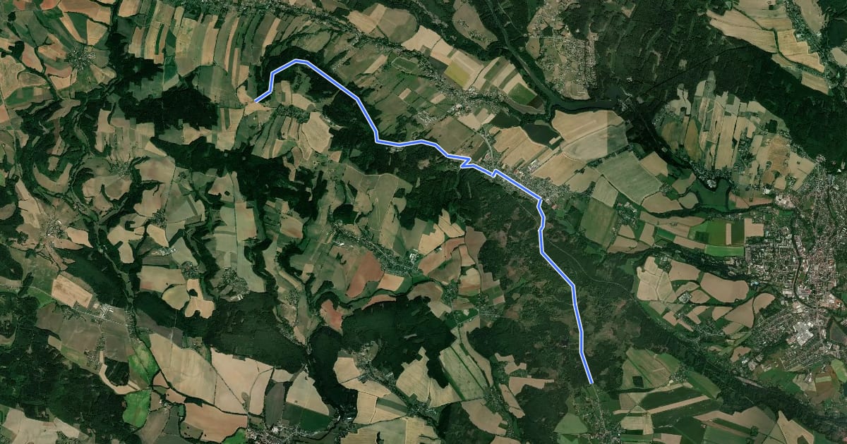 Маршрут 4139 Doubravice - Zvičina на спутниковом снимке