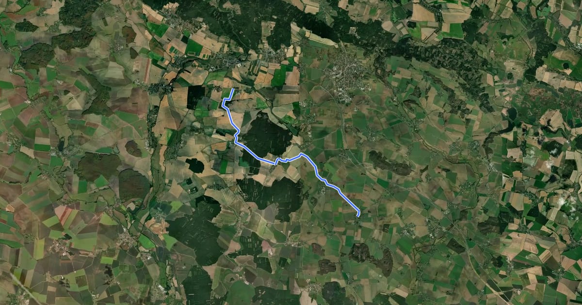 Маршрут 4143 Stračov - Sukorady - Domoslavice на спутниковом снимке