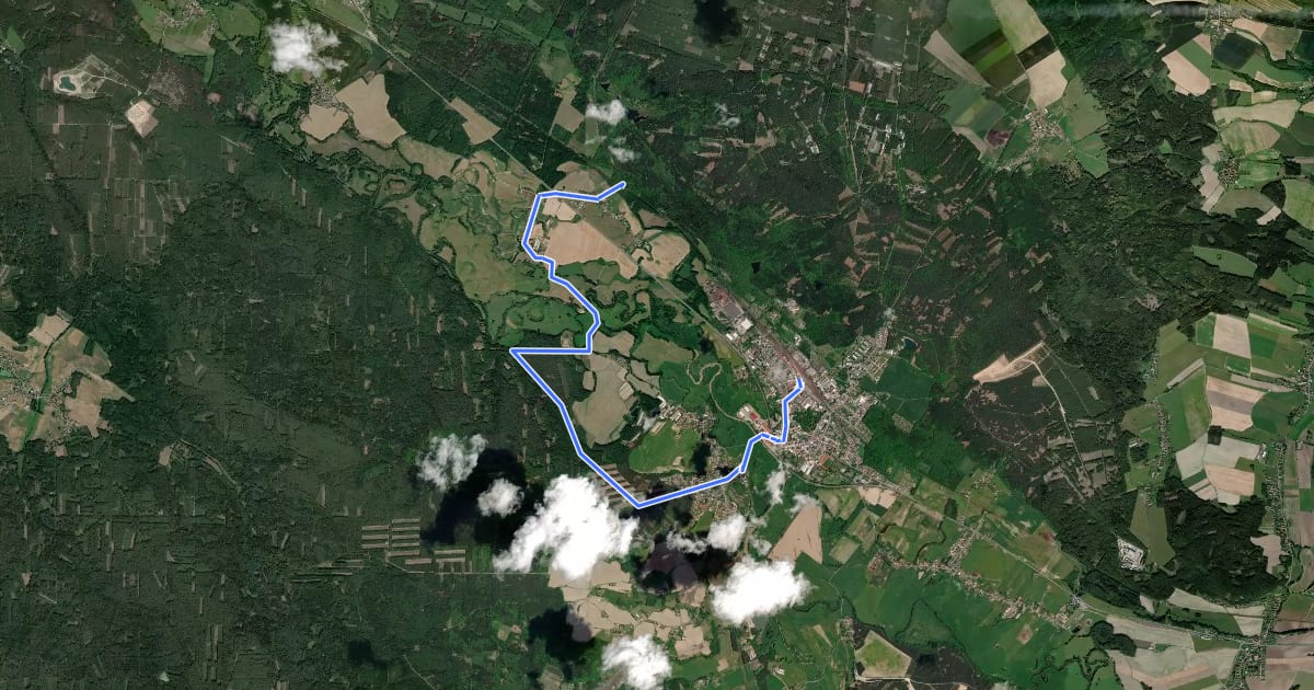 Маршрут 4159 Týniště nad Orlicí - Petrovice на спутниковом снимке