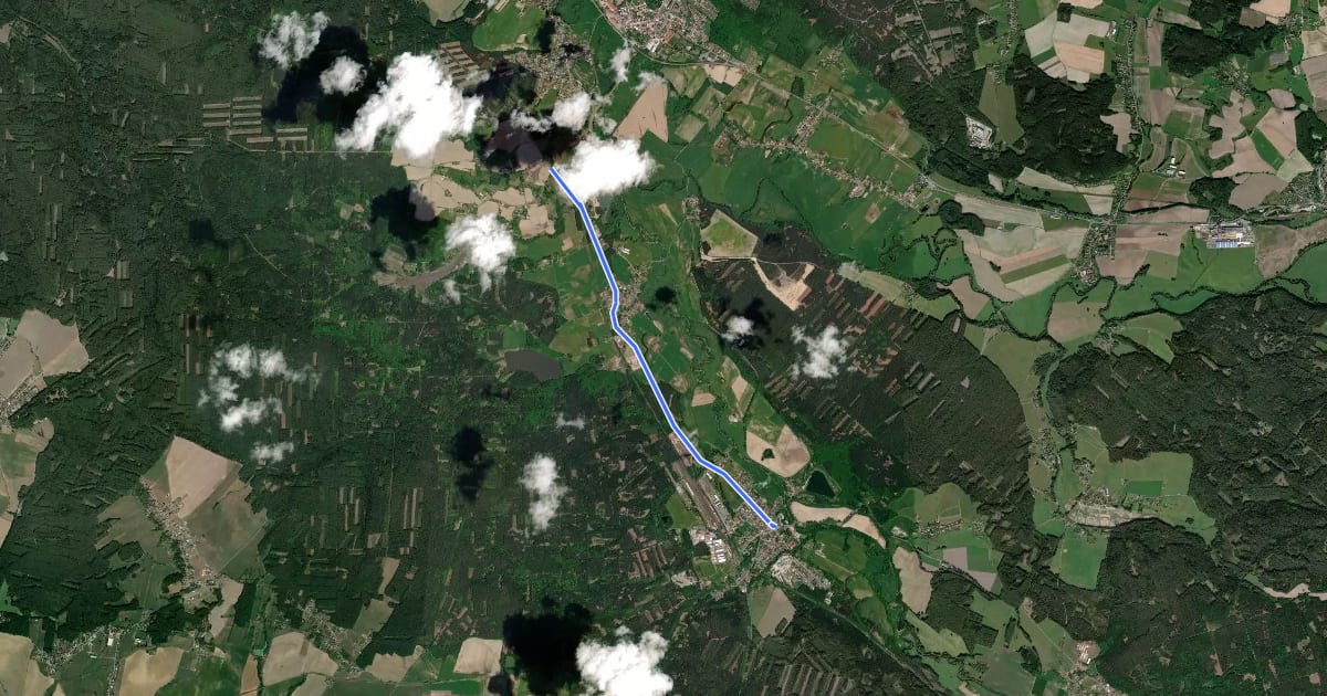 Маршрут 4163 Borohrádek-Nová Ves на спутниковом снимке