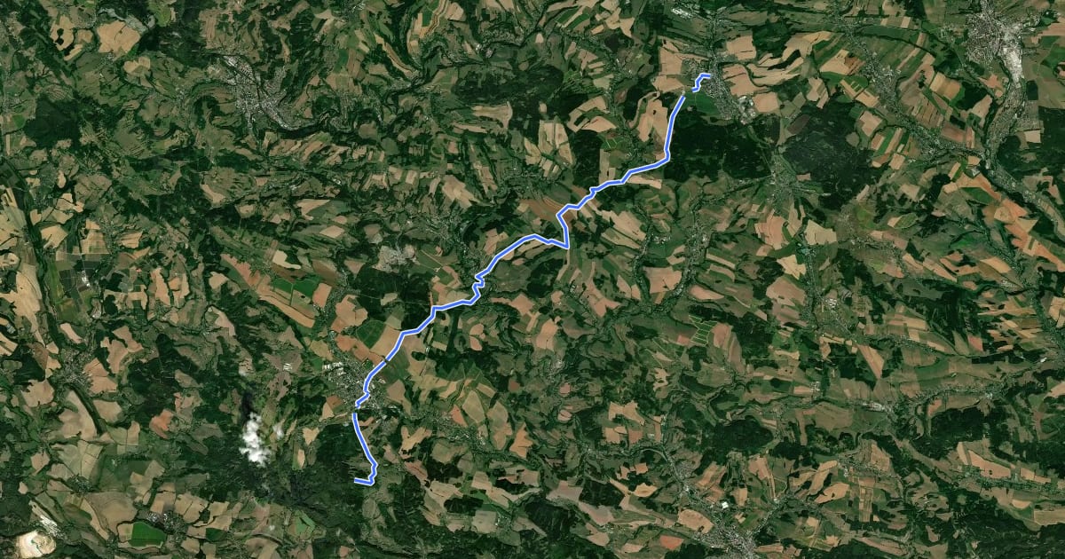 Маршрут 4171 Jilemnice – Lomnice n. P. 46km на спутниковом снимке