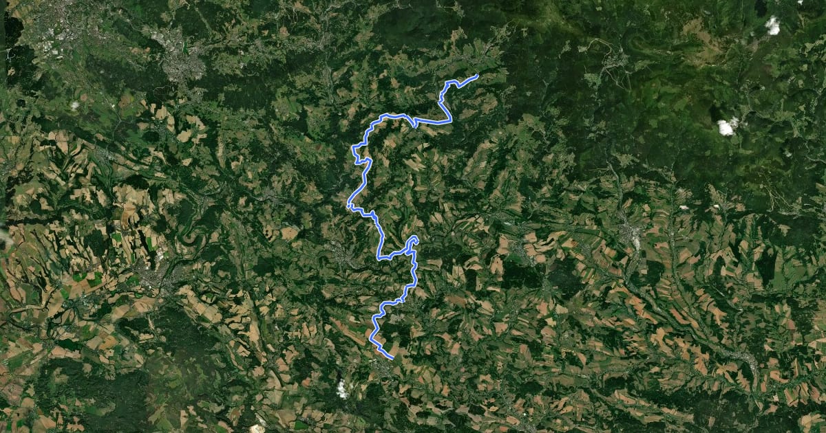 Маршрут 4174 Sachrův hřeben-Vysoké nad Jizerou на спутниковом снимке