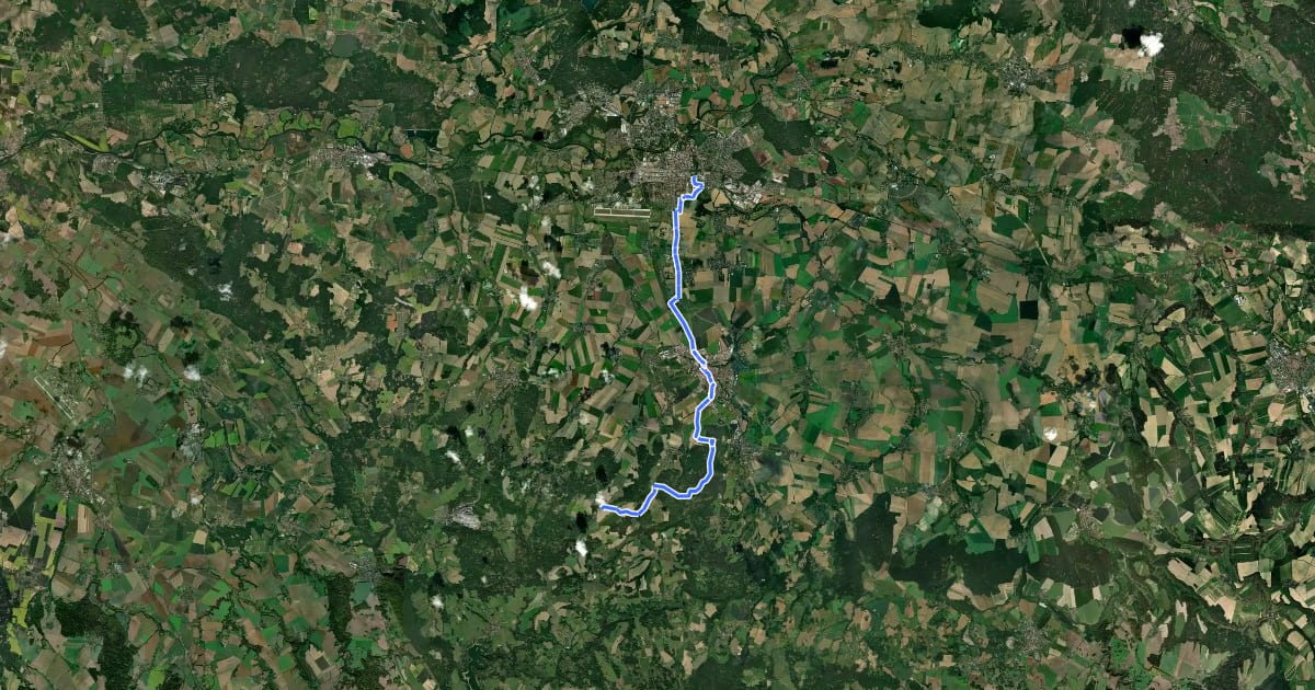 Маршрут 4185 Pardubice - Mladoňovice на спутниковом снимке