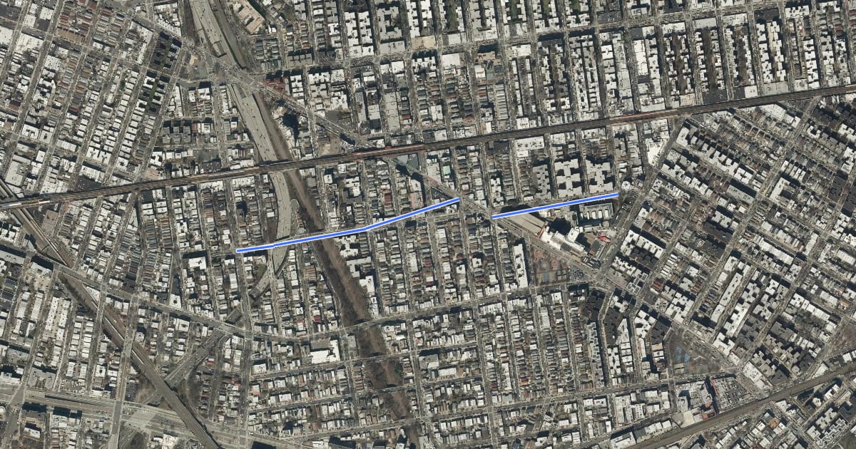 Маршрут 41st Avenue на спутниковом снимке