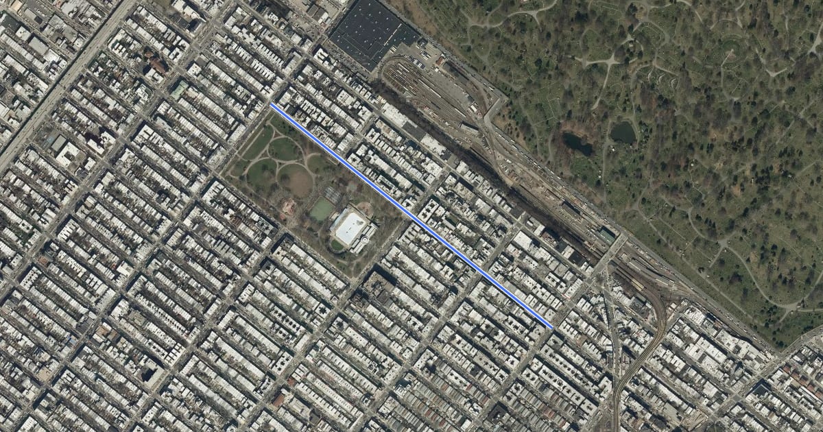 Маршрут 41st Street на спутниковом снимке