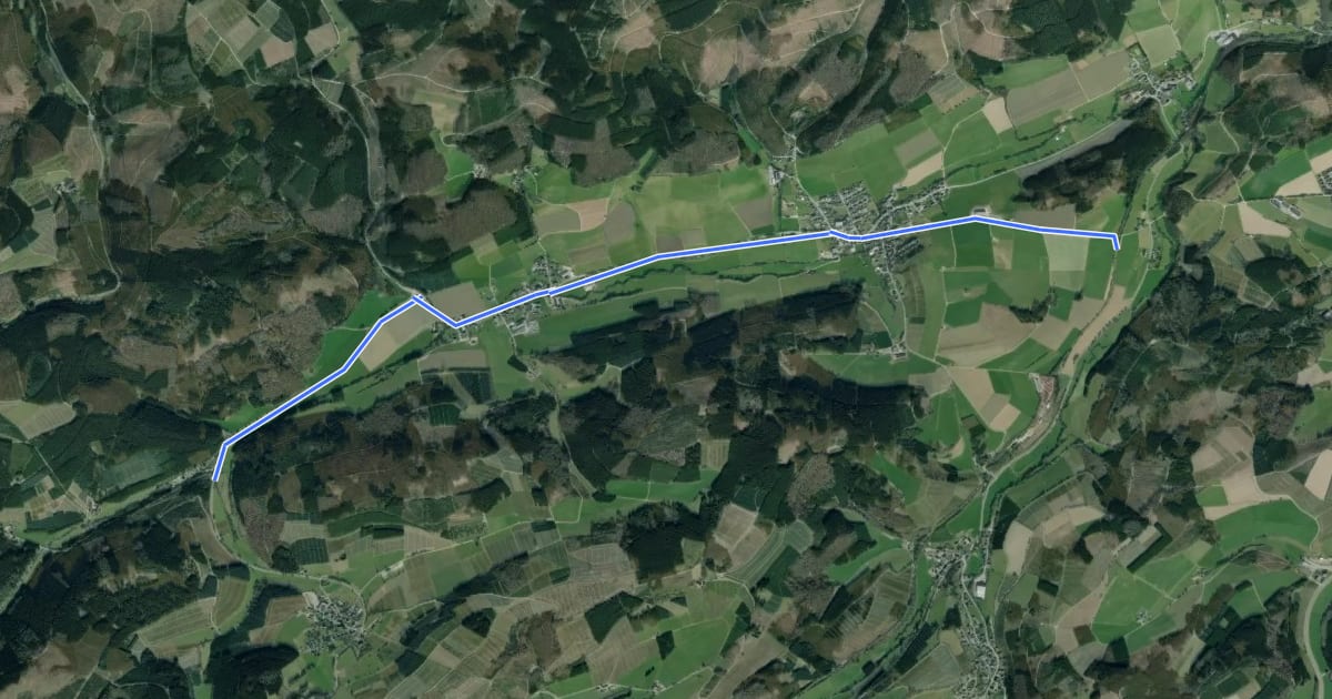 Маршрут (42) Eslohe-In der Marpe - (54) Finnentrop-Schliprüthener Mühle на спутниковом снимке