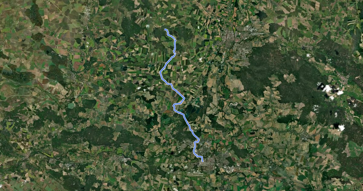 Маршрут 4200 Hrádek u Nechanic - Pardubice на спутниковом снимке