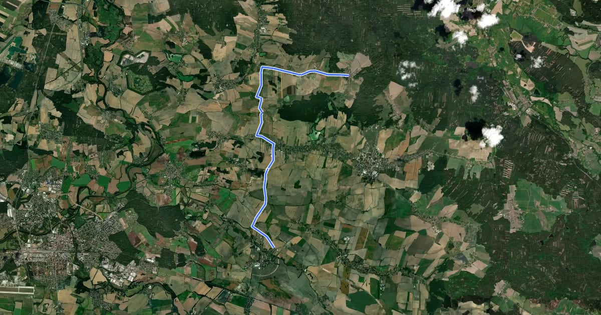 Маршрут 4236 Dašice-Velké Chvojno на спутниковом снимке