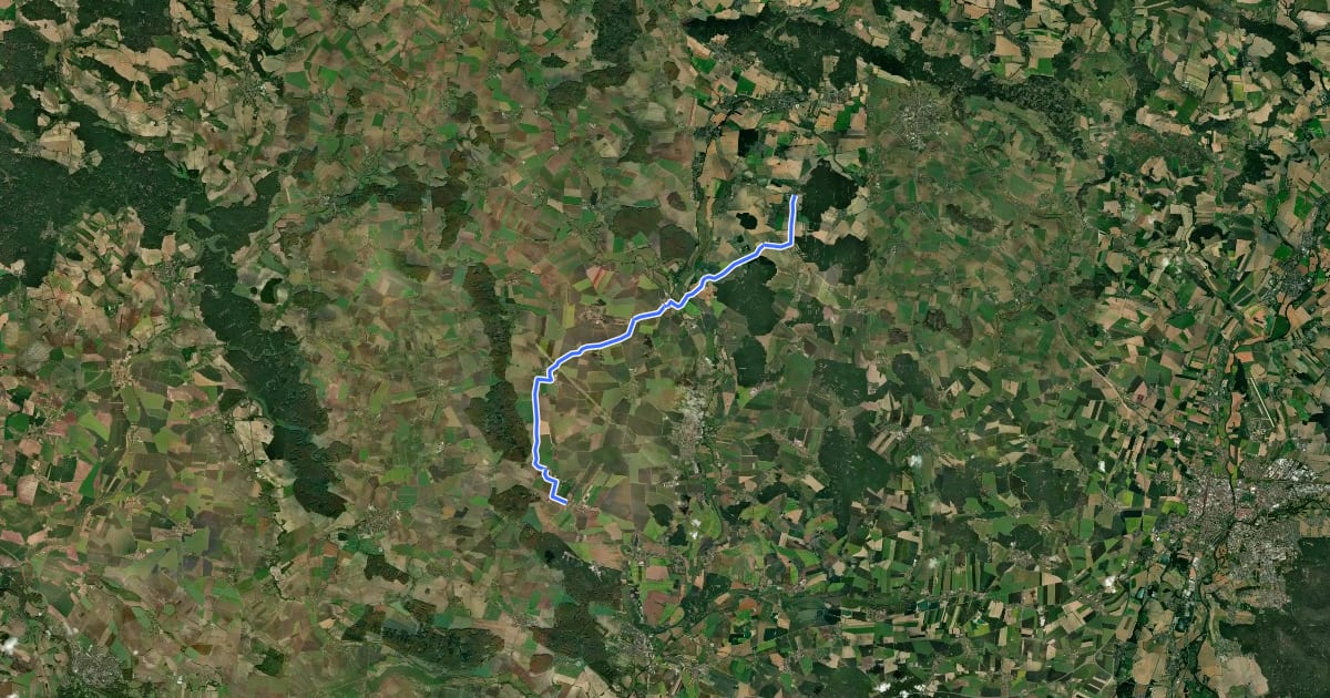 Маршрут 4287 Lískovice - Skochovice на спутниковом снимке