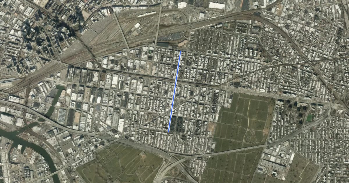 Маршрут 42nd Street на спутниковом снимке