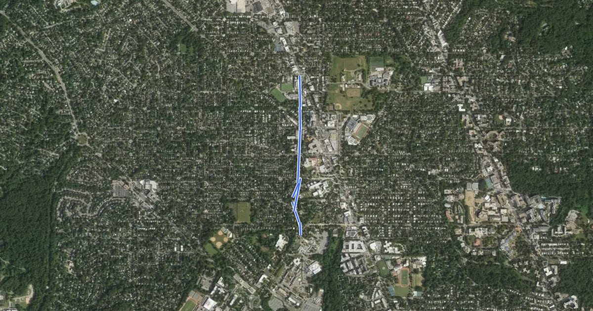 Маршрут 42nd Street Northwest на спутниковом снимке