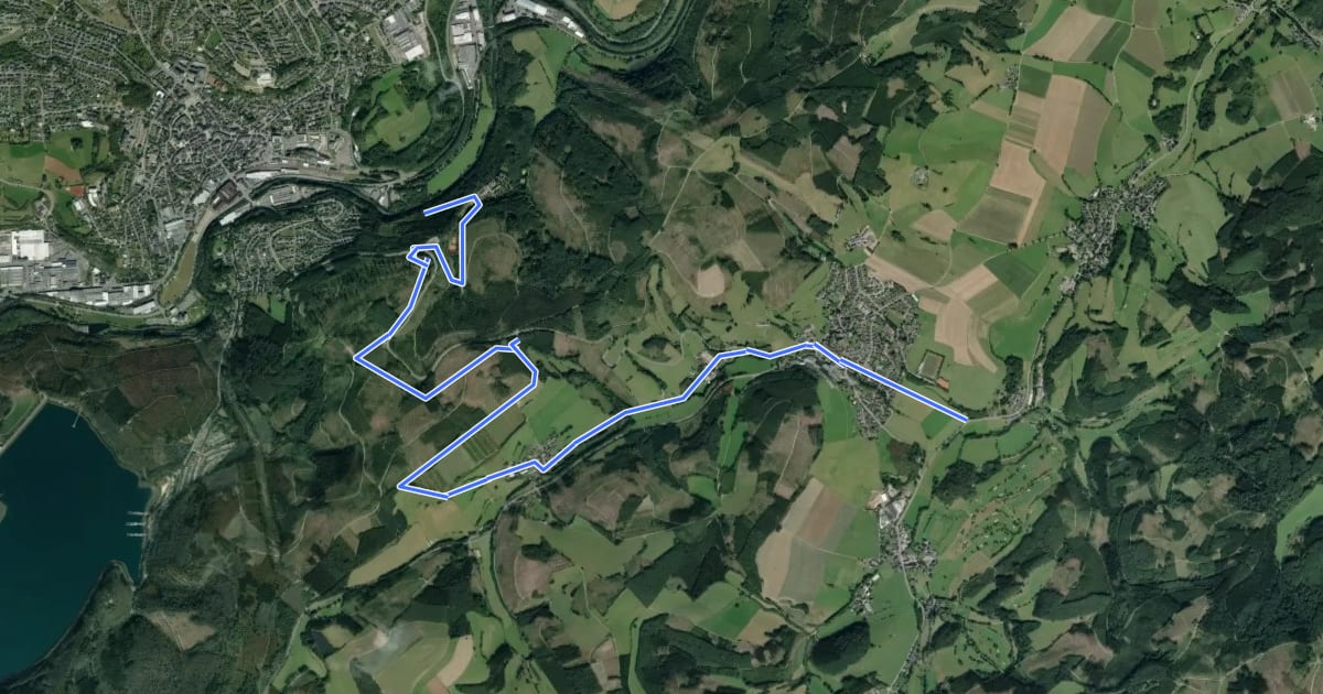 Маршрут (43) Attendorn-Helden - (45) Attendorn-Schnellenberg на спутниковом снимке