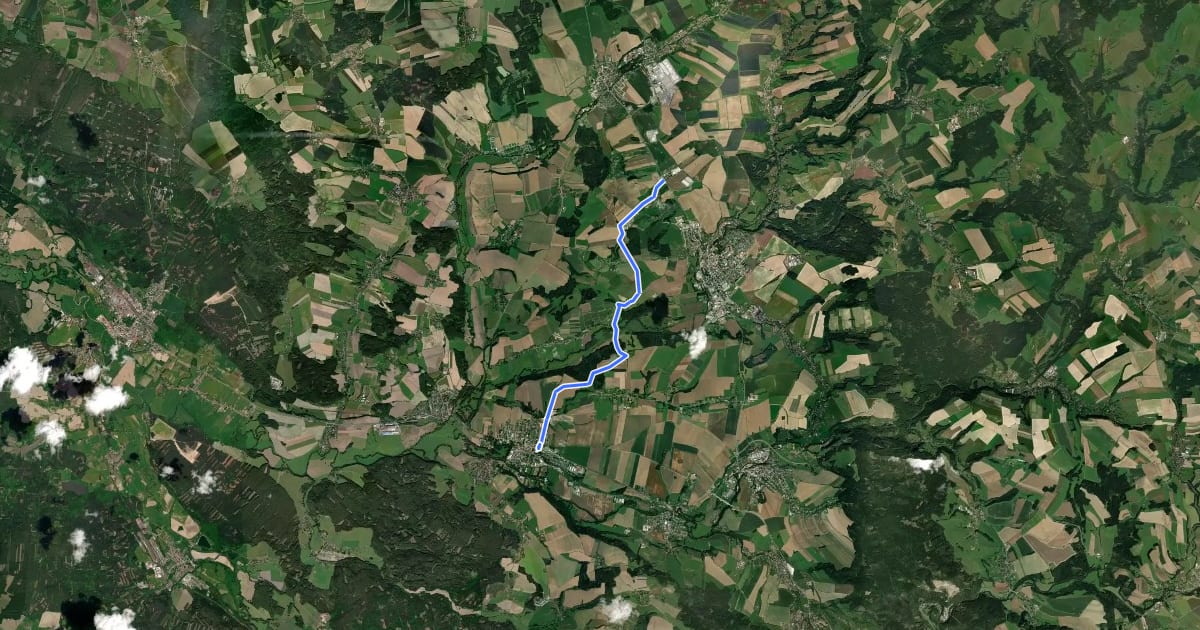Маршрут 4311 Kostelec nad Orlicí-Lipovka на спутниковом снимке