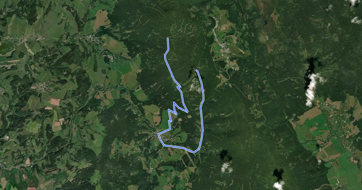 Маршрут 4328 Deštné-Pod Sedloňovským vrchem на спутниковом снимке