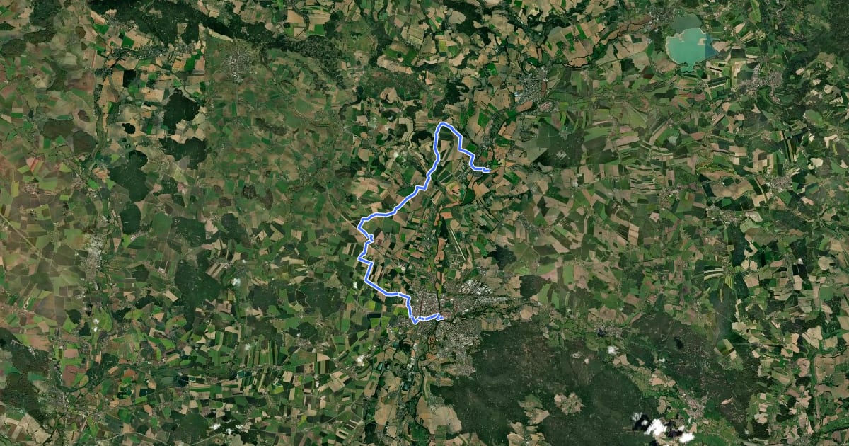 Маршрут 4362 Archeostezka Smiřice - Všestary - Hradec Králové на спутниковом снимке