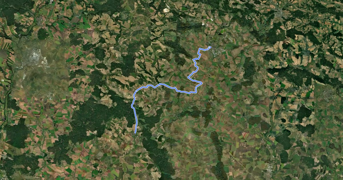 Маршрут 4368 Jičín-Rožďalovice на спутниковом снимке
