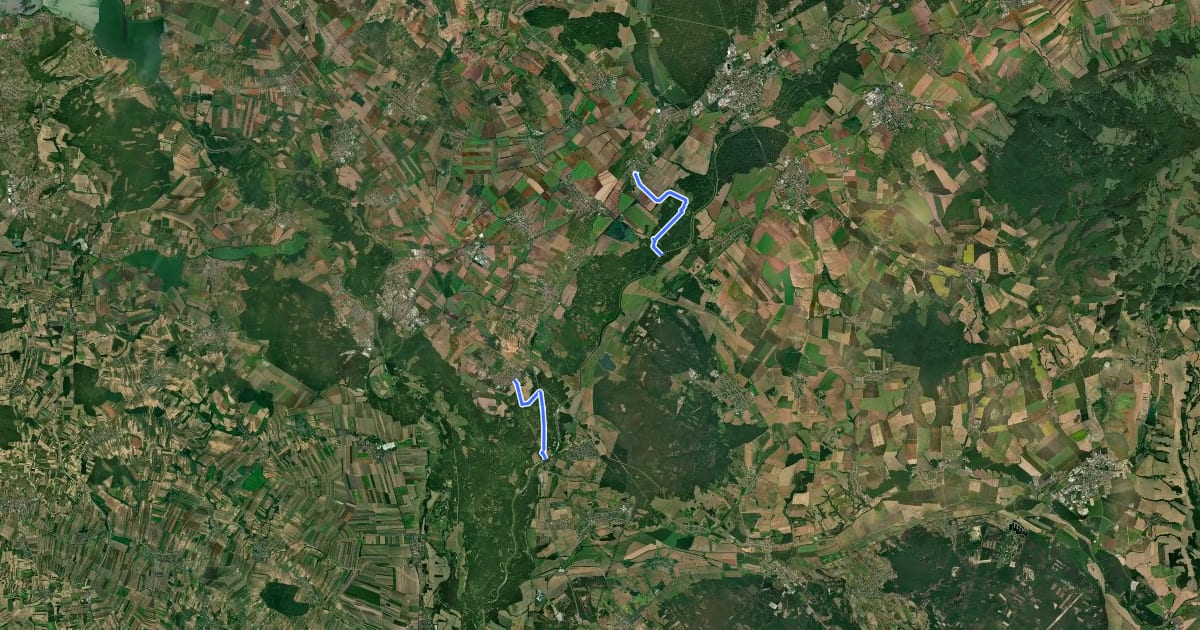 Маршрут 44 Lanžhot - Mikulčice на спутниковом снимке