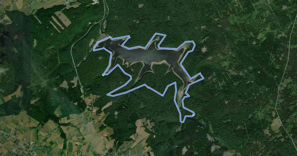 Маршрут 44. Tour du Lac de la Gileppe на спутниковом снимке