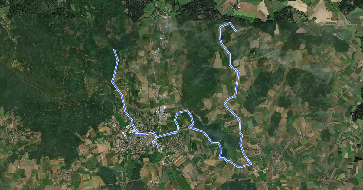 Маршрут 44 Vom Drachensee ins Chodenland на спутниковом снимке