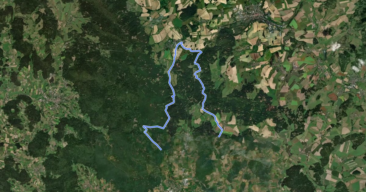 Маршрут 44 Vom Drachensee ins Chodenland CZ на спутниковом снимке