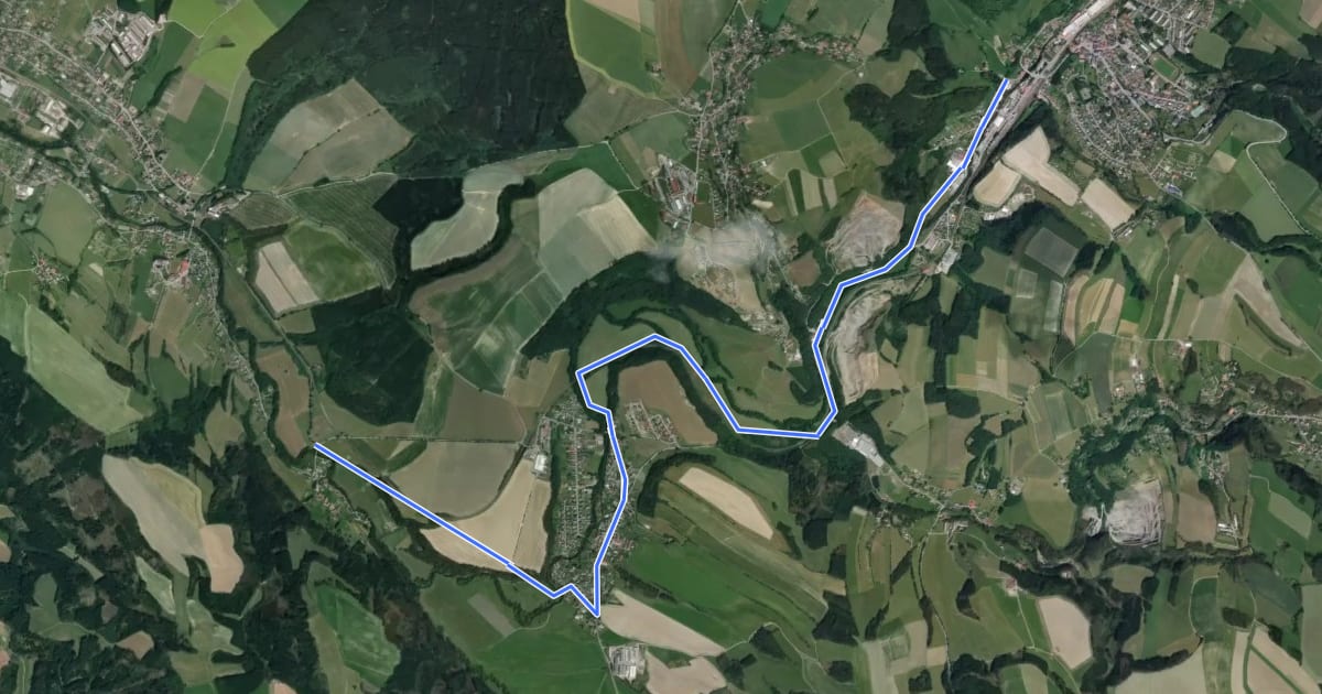 Маршрут 4410 [Z] Jablonné nad Orlicí - Kunčice на спутниковом снимке