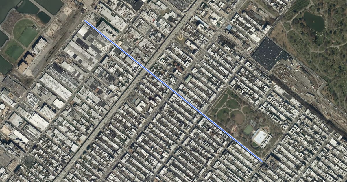 Маршрут 44th Street на спутниковом снимке