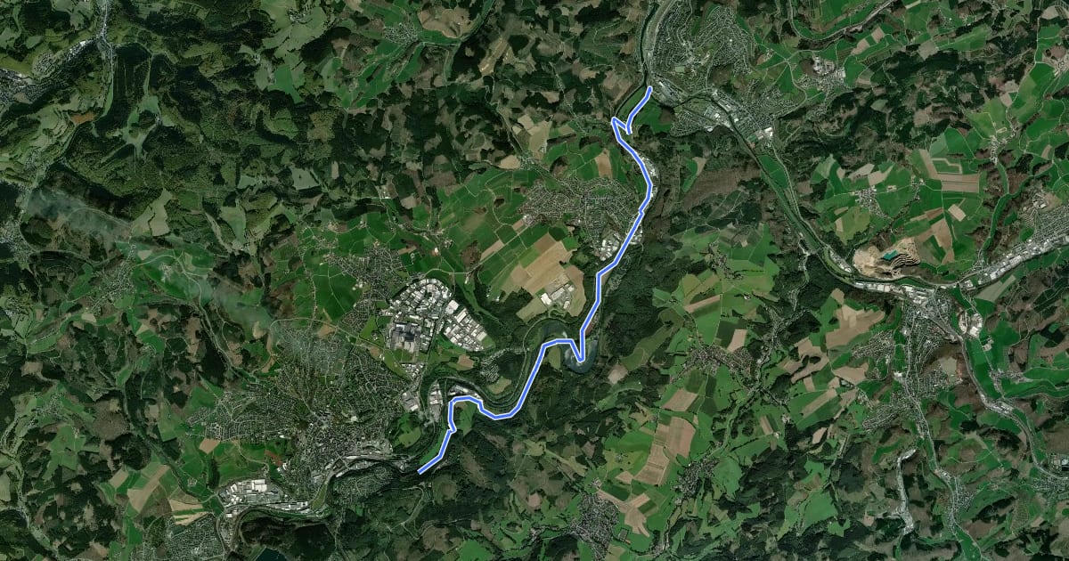 Маршрут (45) Attendorn-Schnellenberg - (48) Finnentrop-Biggemündung на спутниковом снимке