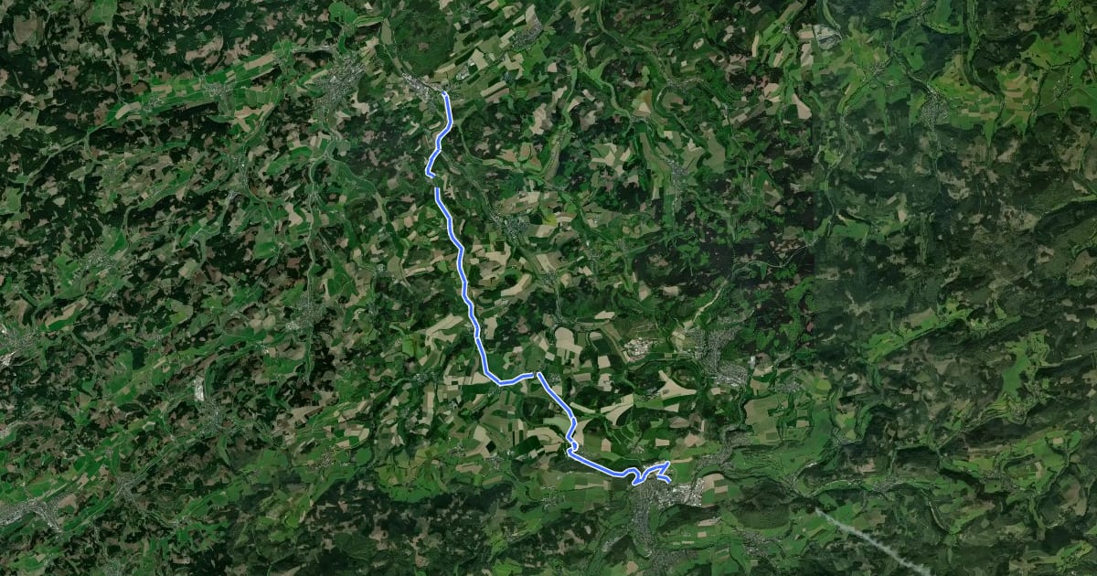Маршрут (45) Eslohe-Bremke - (46) Schmallenberg на спутниковом снимке