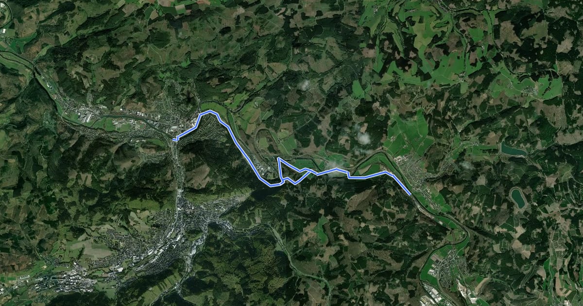 Маршрут (45) Plettenberg-Böddinghausen - (51) Finnentrop-Rönkhausen на спутниковом снимке
