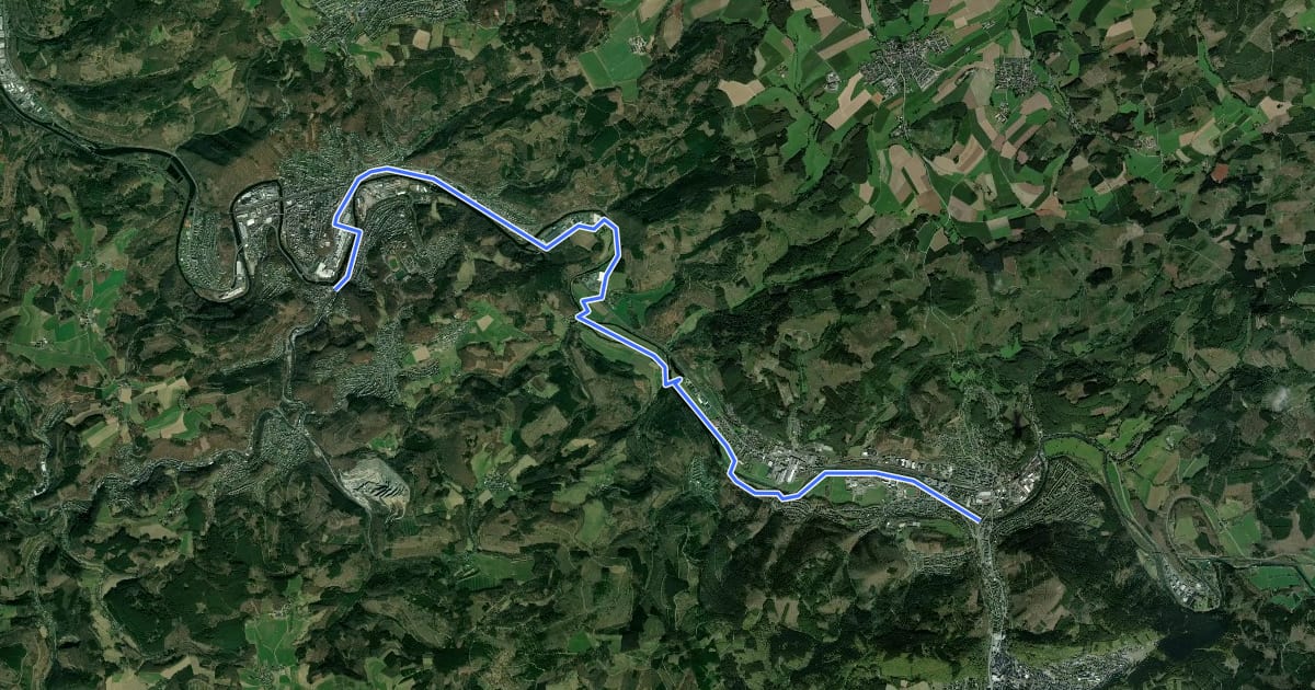 Маршрут (45) Plettenberg-Böddinghausen - (64) Werdohl на спутниковом снимке