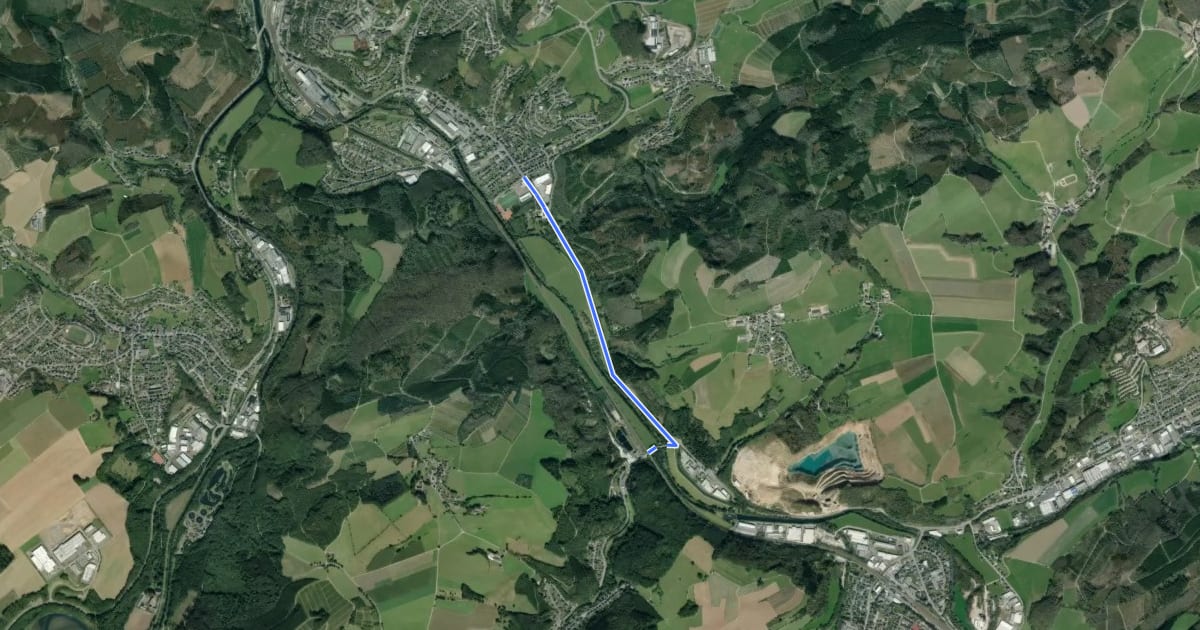 Маршрут (46) Attendorn-Borghausen - (47) Finnentrop-Bamenohl на спутниковом снимке