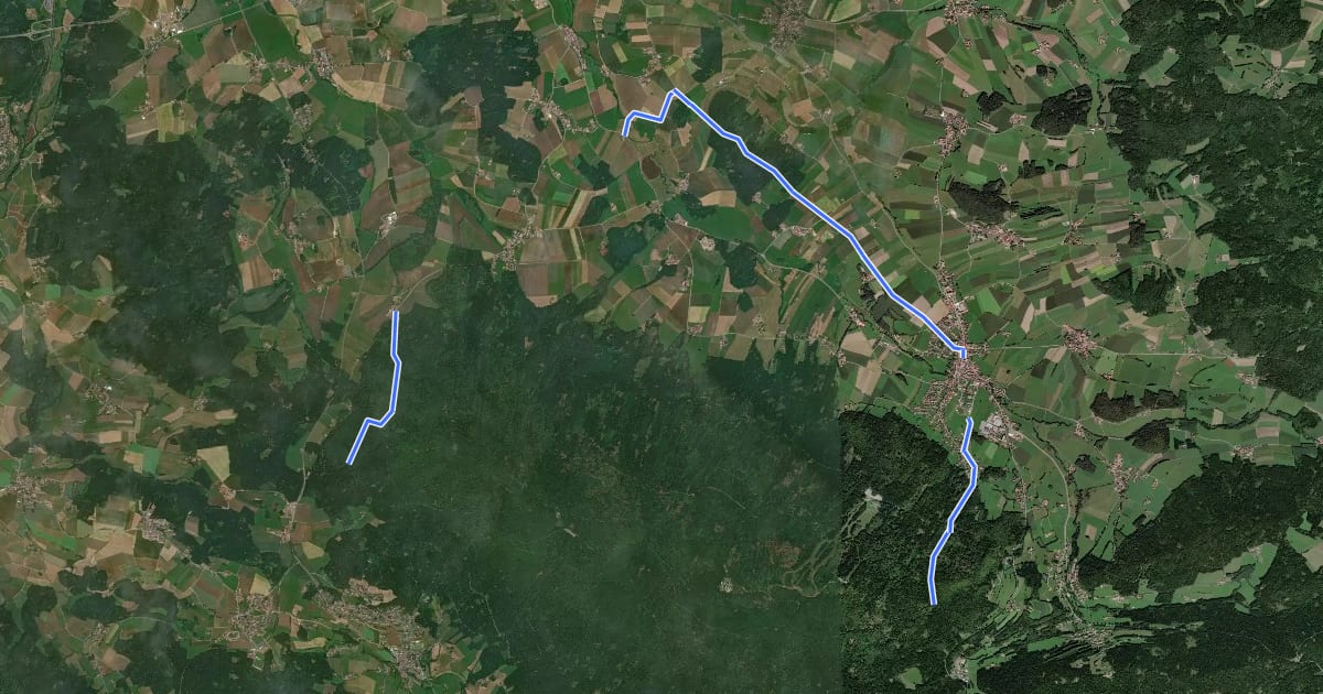 Маршрут 46 Rund um den Hohenbogen на спутниковом снимке