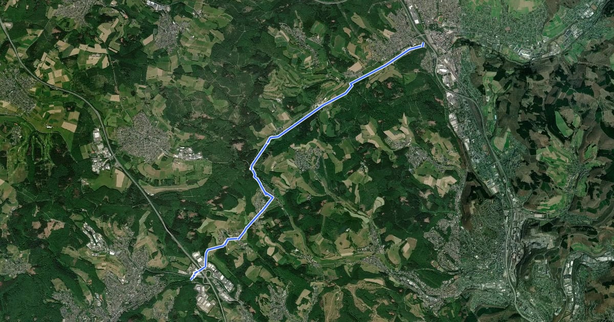 Маршрут (47) Freudenberg-Lindenberg - (49) Kreuztal на спутниковом снимке