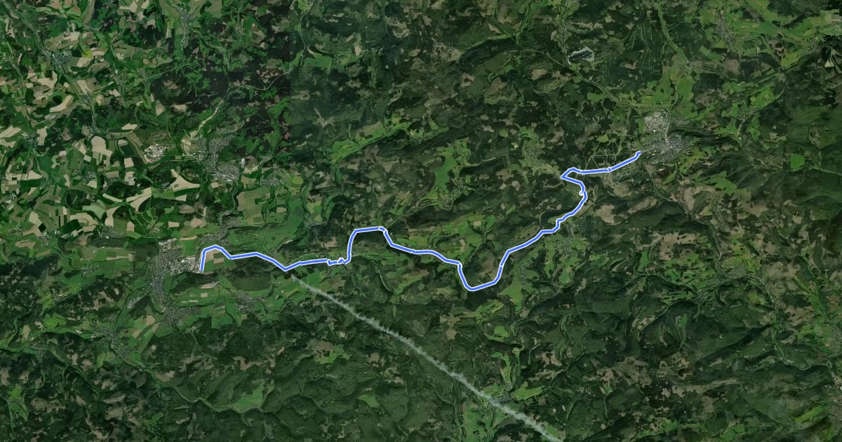 Маршрут (47) Schmallenberg-Ohlenbach - (57) Winterberg на спутниковом снимке