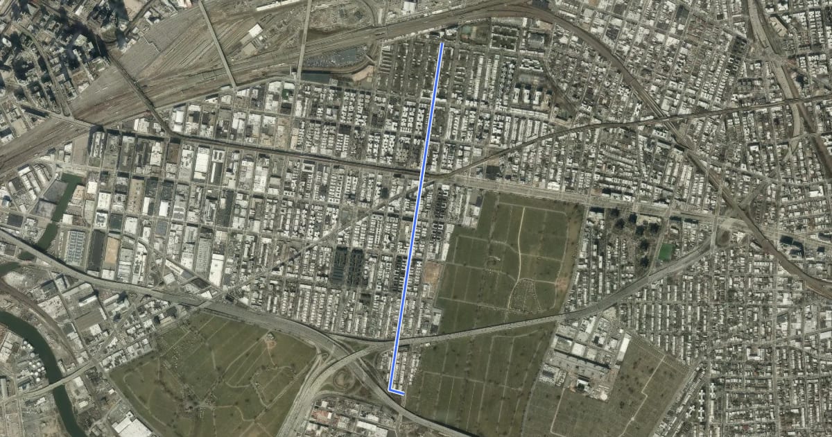 Маршрут 47th Street на спутниковом снимке
