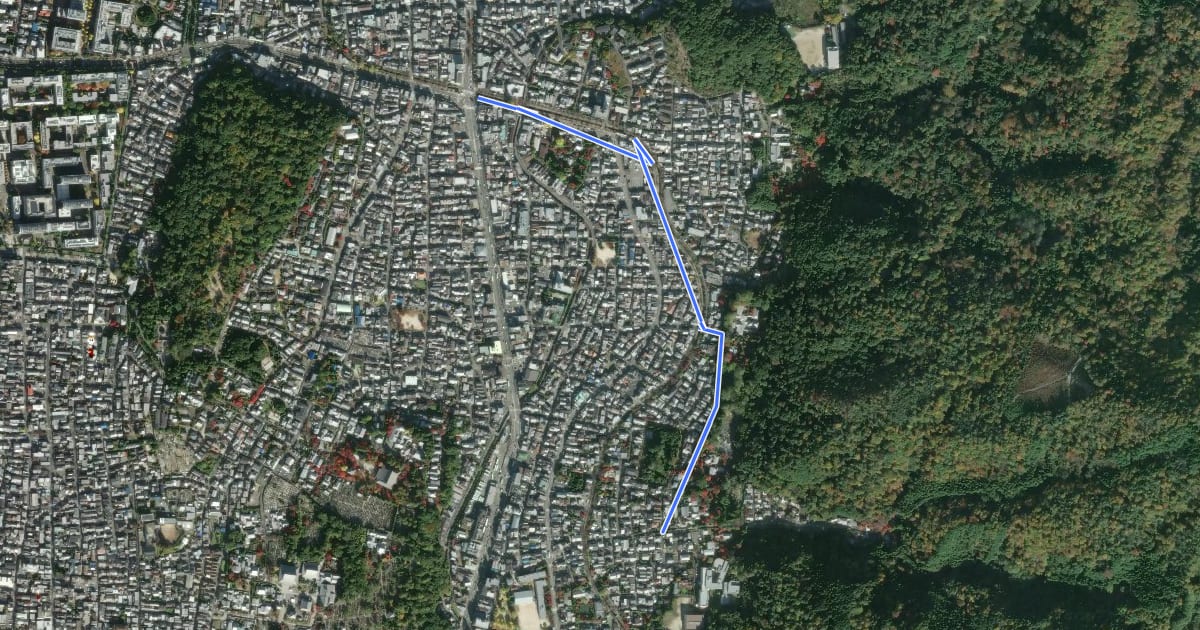 Маршрут 京都一周トレイル東山コース 48:52-1 на спутниковом снимке