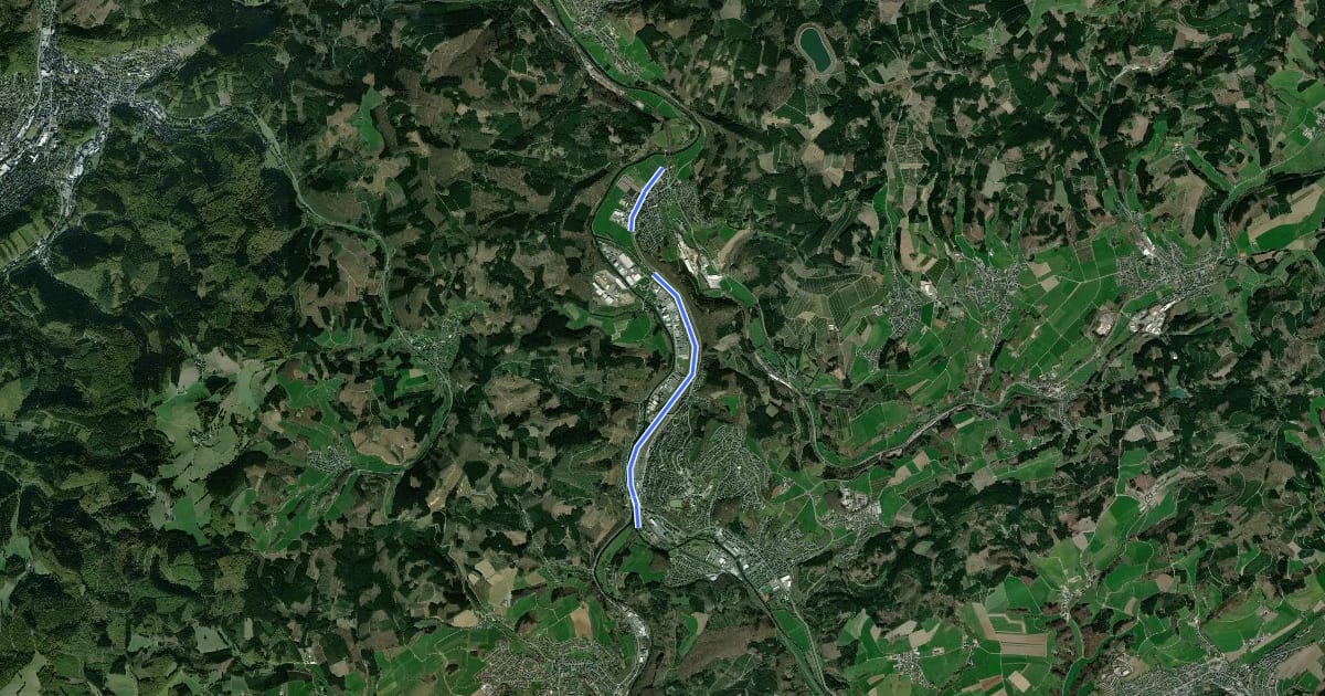 Маршрут (48) Finnentrop-Biggemündung - (50) Finnentrop-Lenhausen на спутниковом снимке