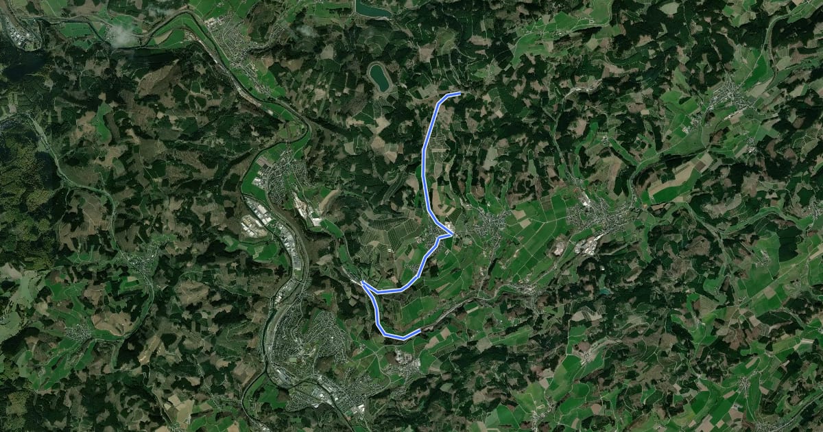 Маршрут (49) Finnentrop-Frettermühle - (52) Finnentrop-Glingestraße на спутниковом снимке