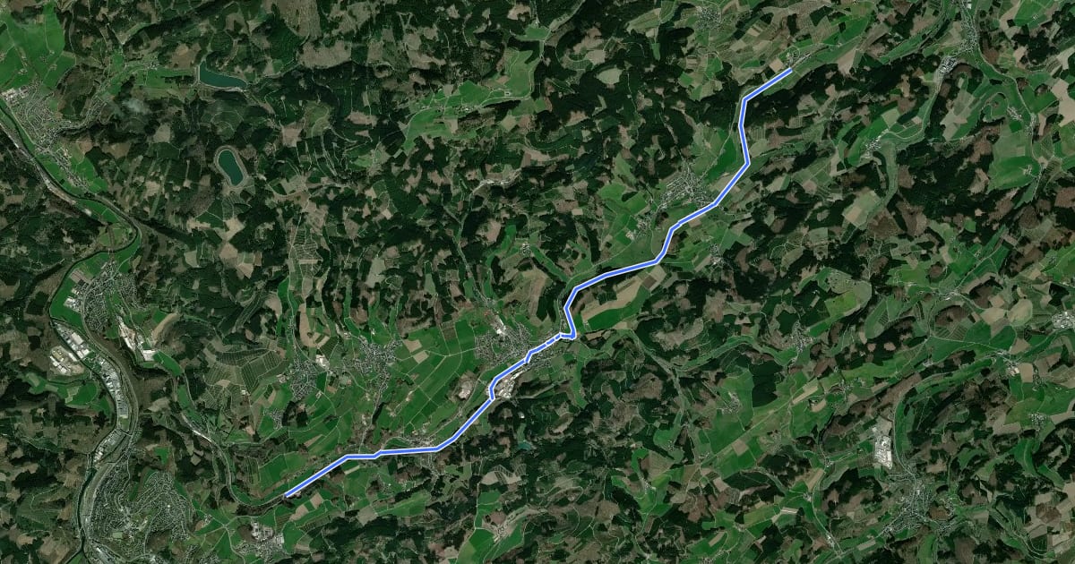 Маршрут (49) Finnentrop-Frettermühle - (55) Finnentrop-Fehrenbracht на спутниковом снимке