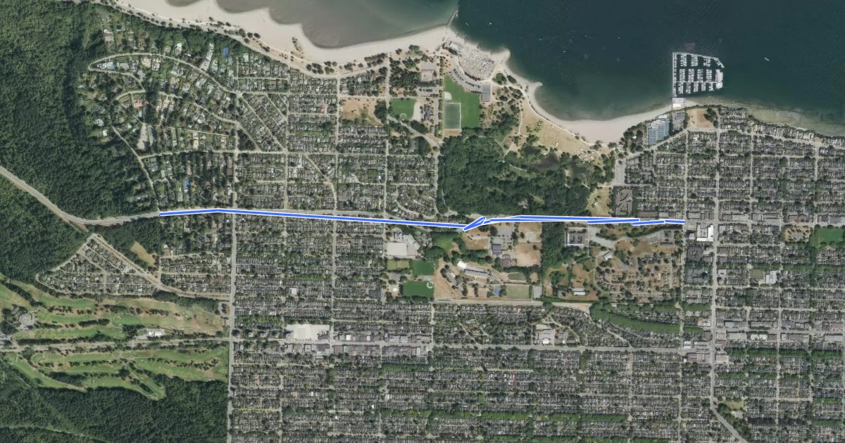 Маршрут 4th Avenue Bikeway на спутниковом снимке